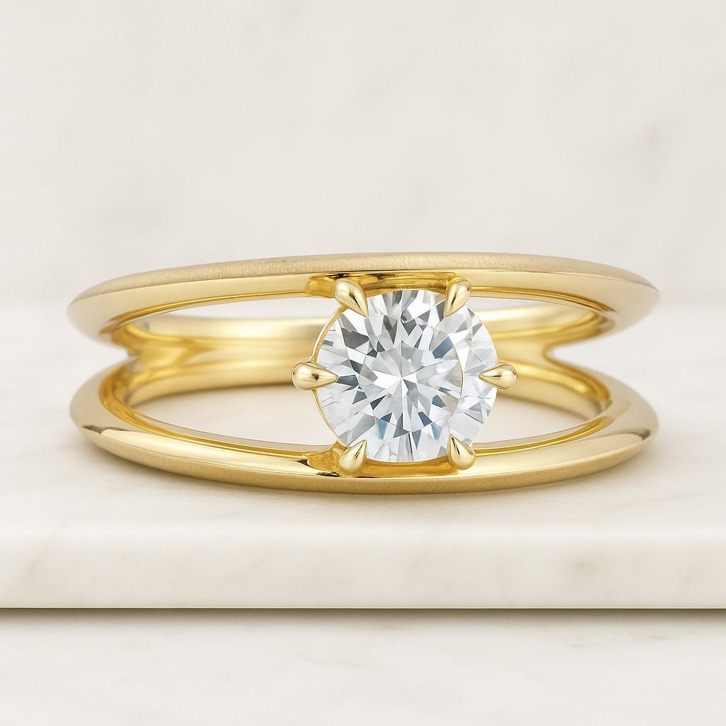 Round Cut Lab Grown Diamond Solitaire Engagement Ring 2.00ct Radiant Cut Diamond Split Shank Ring IGI Certified Proposal Ring