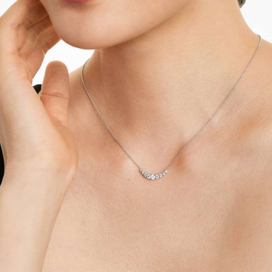 Round Cut Lab Grown Diamond Solitaire Necklace 1 Carat CVD Diamond Wedding Necklace Four Prong Set Conflict Free Diamond Necklace