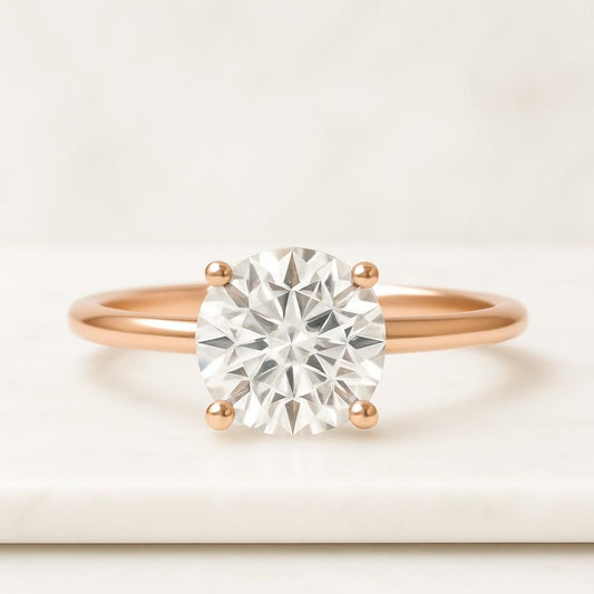 Round Cut Lab Grown Diamond Solitaire Ring Engagement Ring