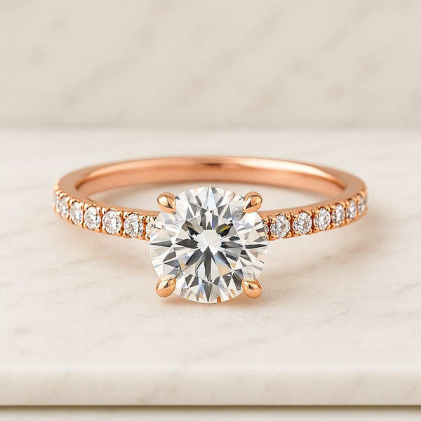 Round Cut Lab Grown Diamond Solitaire Ring Engagement Ring, round CVD Diamond