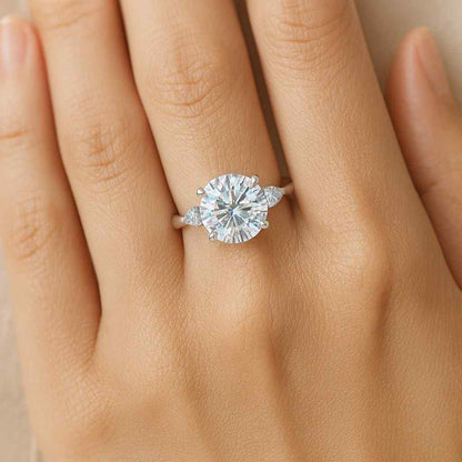 Round Cut Lab Grown Diamond Solitaire Ring Lab Diamond Engagement Ring 6 Prong Set Round Diamond Wedding Ring