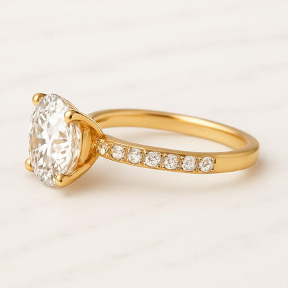 Round Cut Lab Grown Diamond Solitaire Ring  Prong Set Round Diamond Wedding Ring Anniversary Gifts