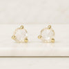 14K Gold Round Rose Cut Lab Grown Diamond Studs