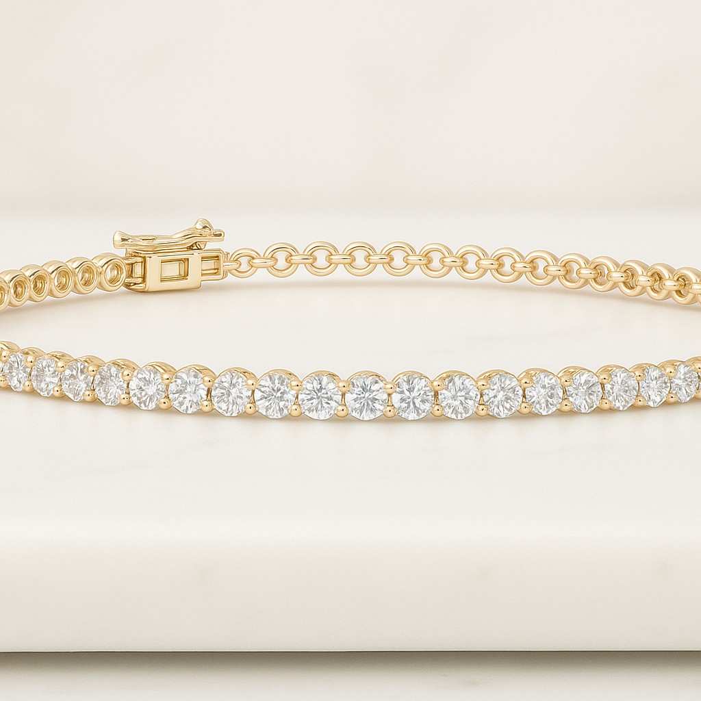 Round Cut Lab Grown Diamond Tennis Bracelet Diamond Bridal Bracelet