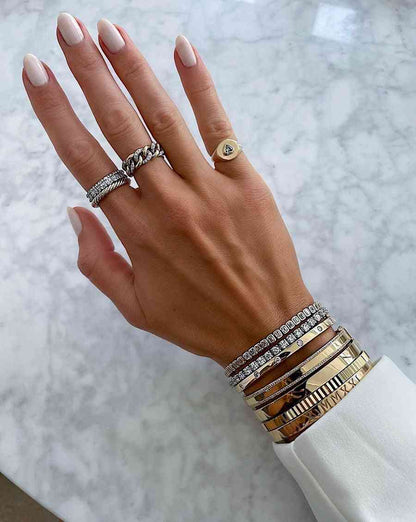 Round Cut Lab Grown Diamond Tennis Bracelet Round Cut Diamond Bezel Set Bracelet For Women