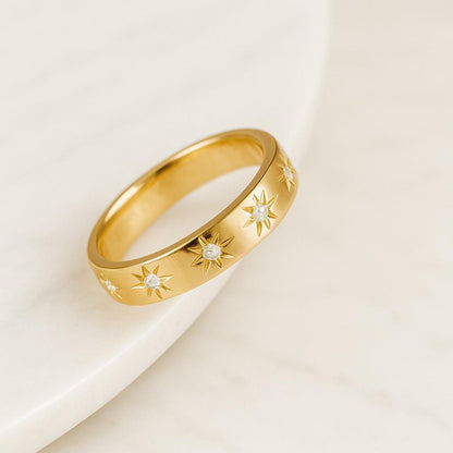 Round Cut Lab Grown Diamond Wedding Band Prong Set Minimalist Ring scattered diamonds Band 14K Yellow Gold Band For Ring Set