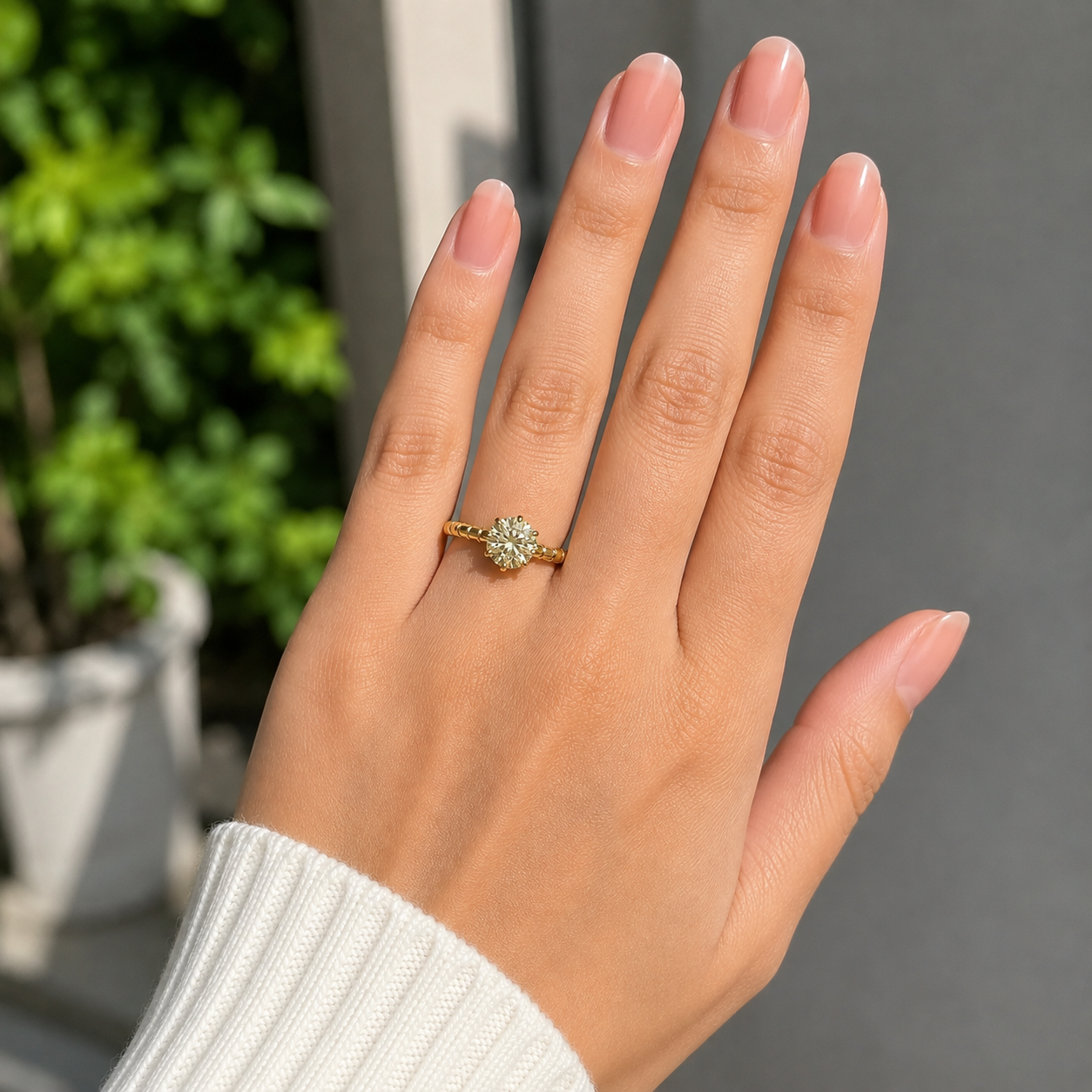 Round Cut Lab Grown Engagement Ring  Wedding Band - 6 Prong Solitaire in Round Ring  IGI Certified  10K 14K 18K WhiteYellowRose Gold