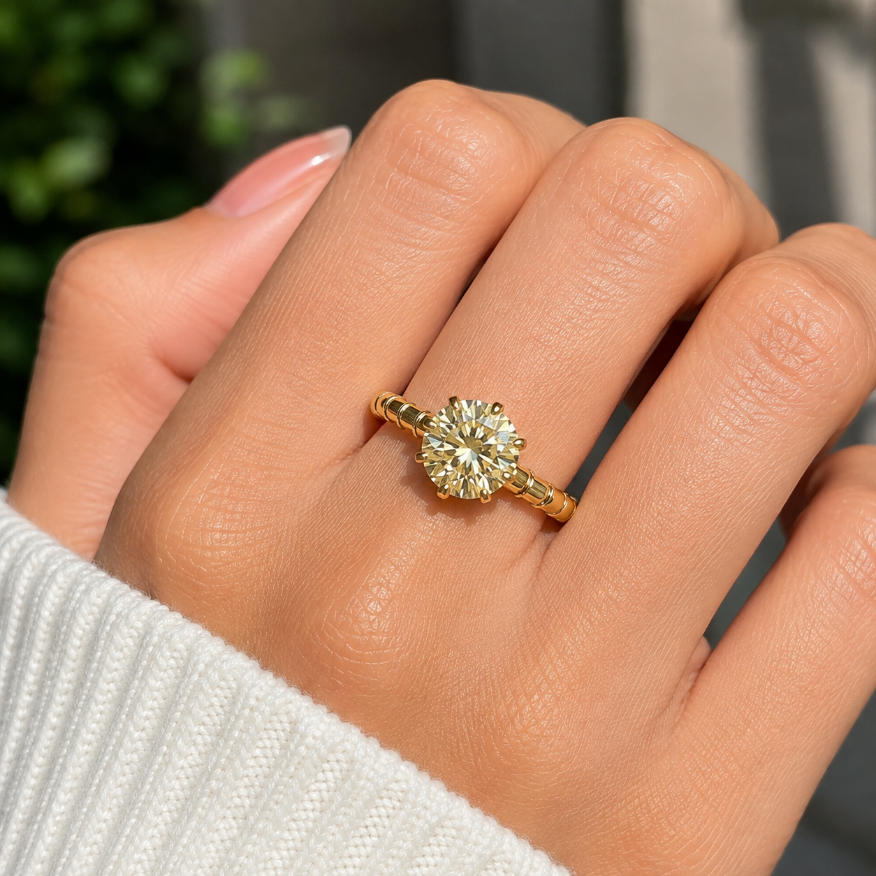 Round Cut Lab Grown Engagement Ring | Wedding Band - 6 Prong Solitaire in Round Ring | IGI Certified | 10K 14K 18K White/Yellow/Rose Gold
