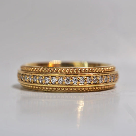 Round Cut Lab Made Milgrain Men's Wedding Band