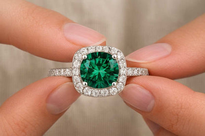 Round Cut Moissanite Engagement Band, Half Eternity Stackable Band