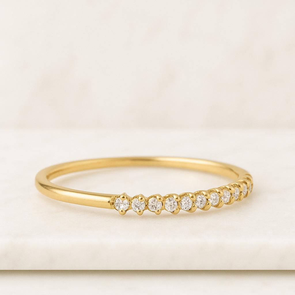 Round Cut Moissanite Engagement Ring Classic 6 Prong Whisper Thin Band Solitaire Ring Minimalist Bridal Ring Minimalist Natural Round Diamond Matching Band