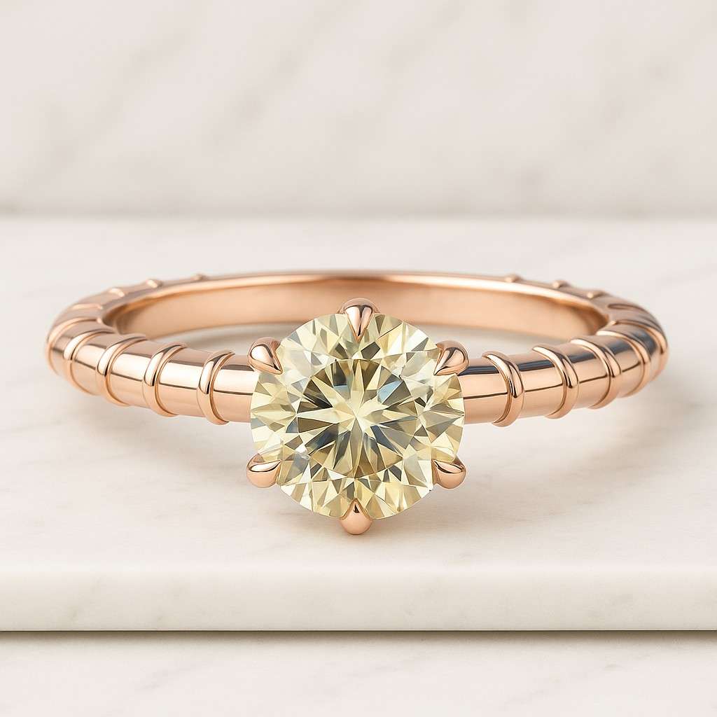 Round Cut Moissanite Engagement Ring Prong Setting Wedding Ring Three Stone Bridal Ring