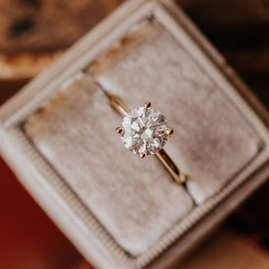 Round Cut Moissanite Solitaire Engagement Ring, Wedding Ring, Anniversary Ring