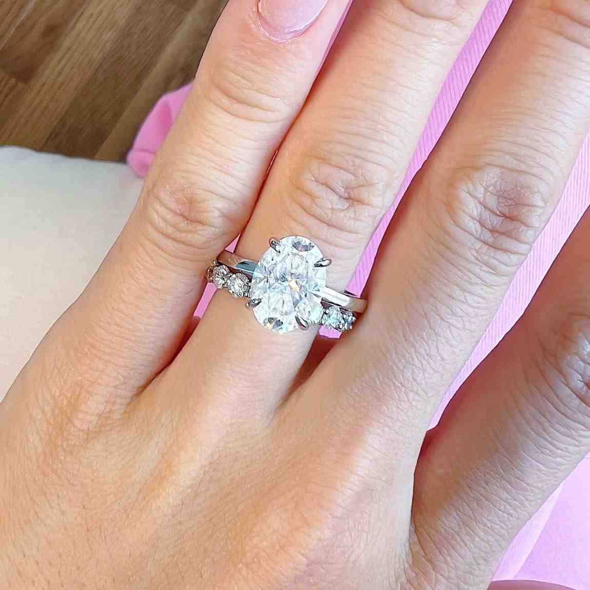 round cut moissanite thick engagement ring