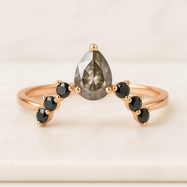 Round Cut Natural Diamond Half Eternity Ring Pave Round Diamond Moissanite Engagement Ring