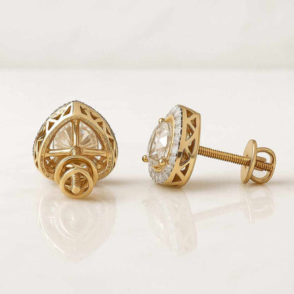 Round Cut Pave Setting IGI Certified Lab Grown Diamond Engagement Ring, 18k Solid Yellow Gold Anniversary Ring Gift For Her