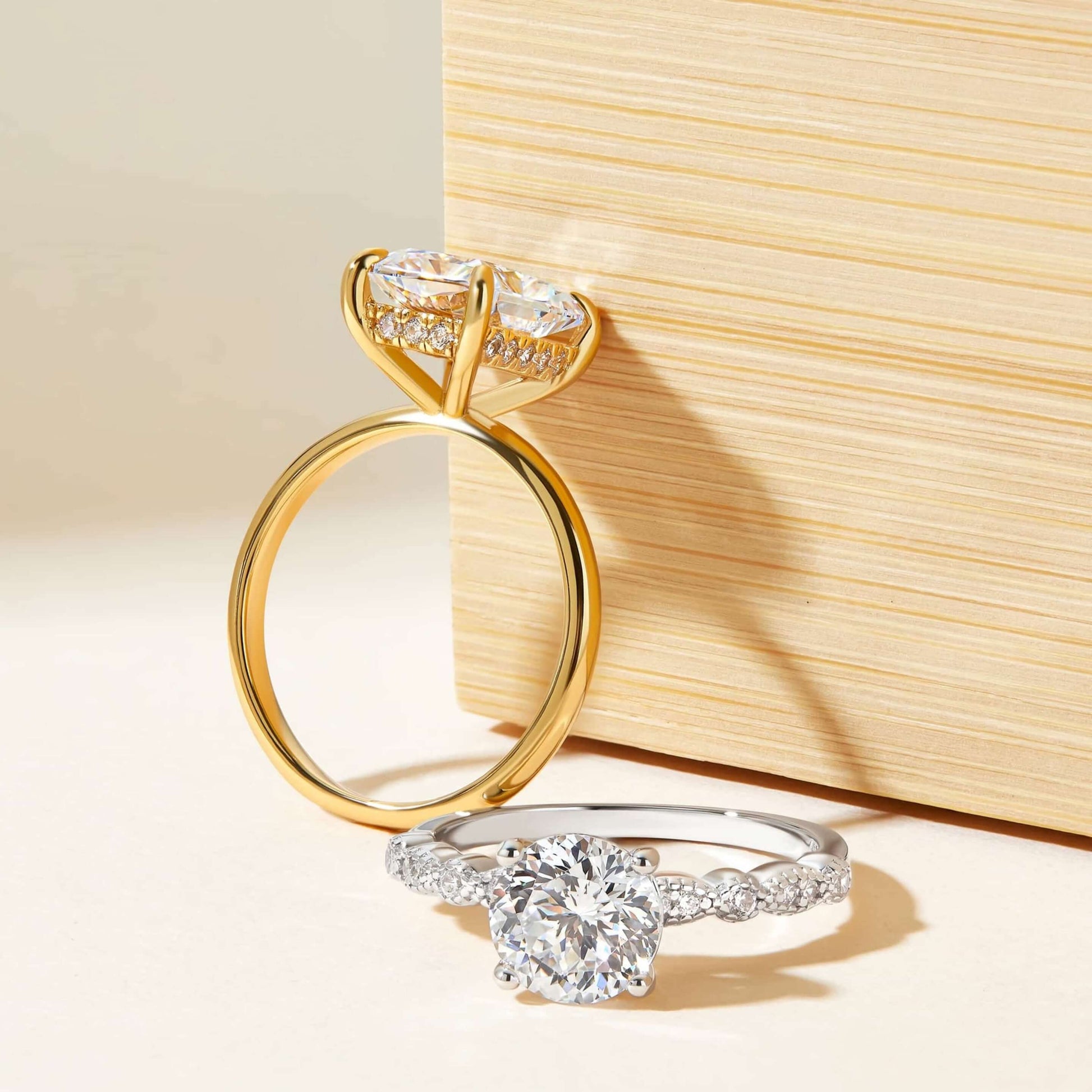Round Cut Prong Set Half Eternity Diamond Ring In 14k Gold