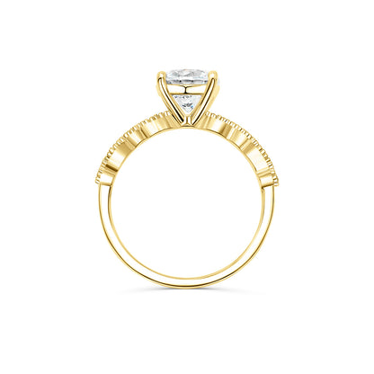Round Cut Prong Set Half Eternity Diamond Ring In 18k Gold