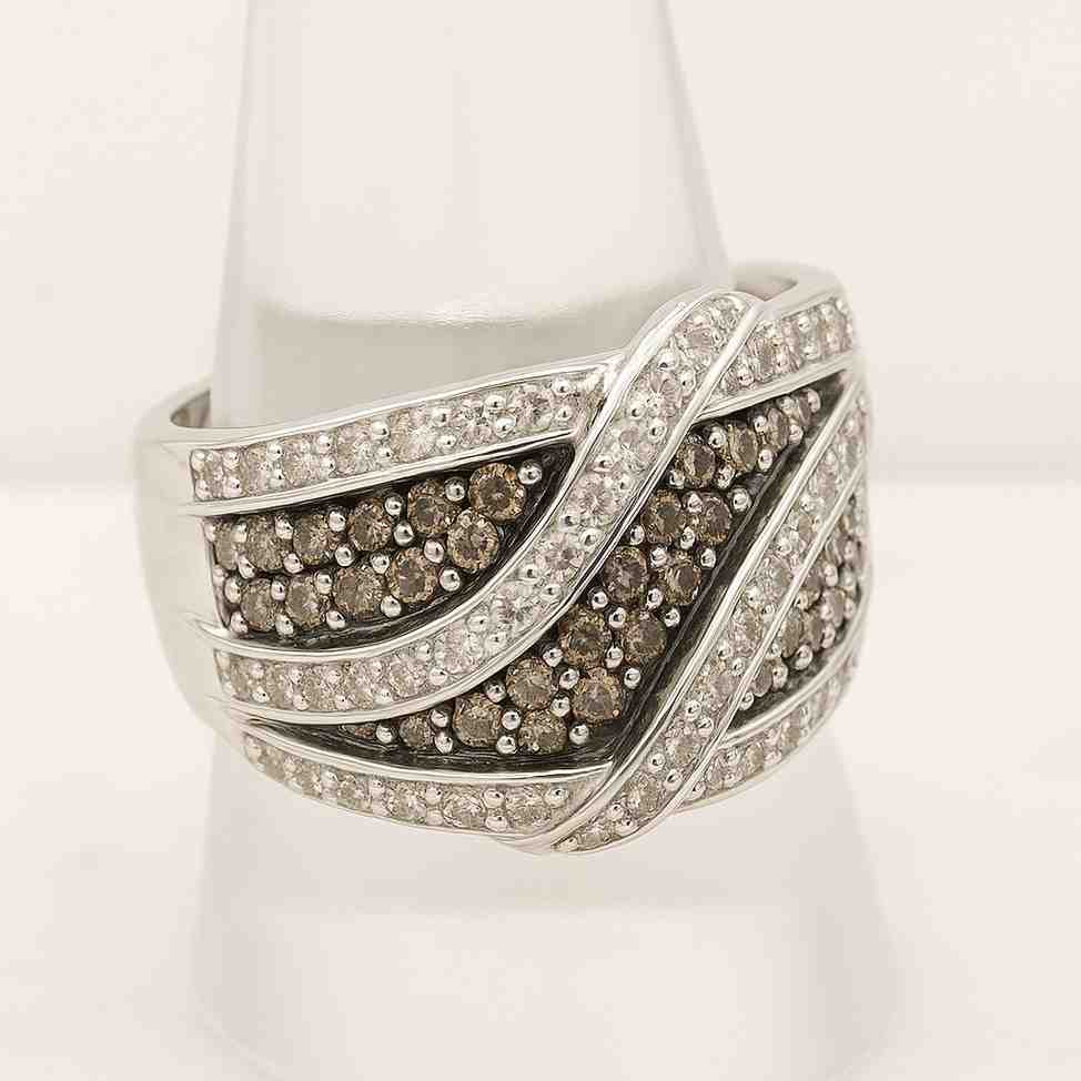 Round Cut Simulated Diamond Band, Pave Diamonds Along Both Edges 925 Sterling Silver Pave Perfect Cigar Band