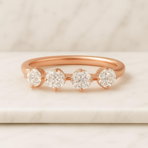 Round Cut Simulated Diamonds Wedding Ring Baguette Cut Moissanite Wedding Band