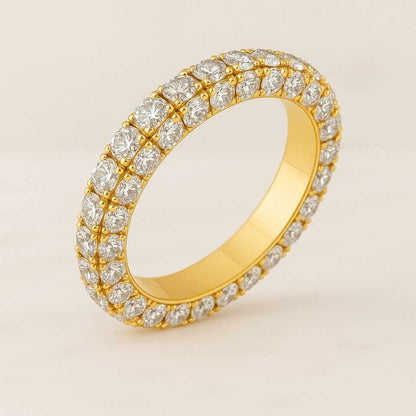 Round Cut Wedding Ring Handmade Lab Grown Diamond Eternity Band