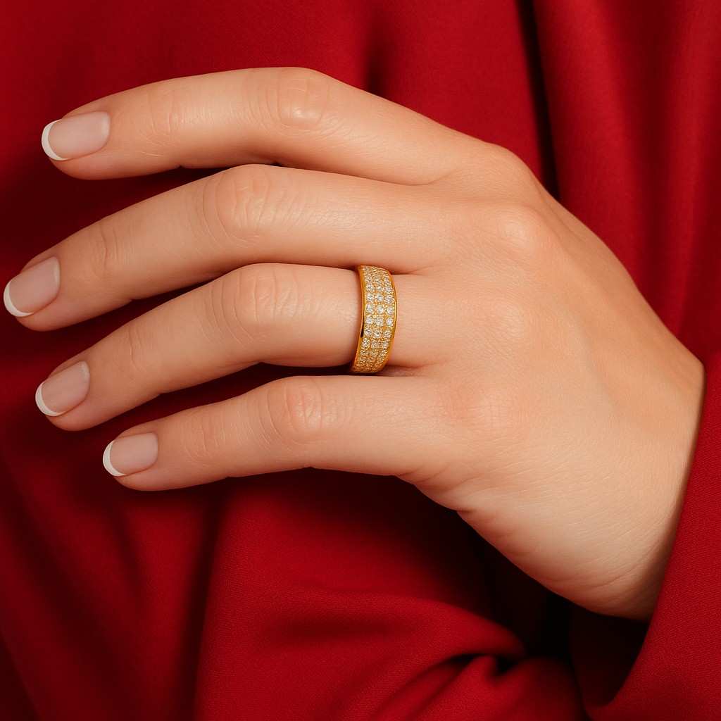 Round Cut White Gold Anniversary Band Ring