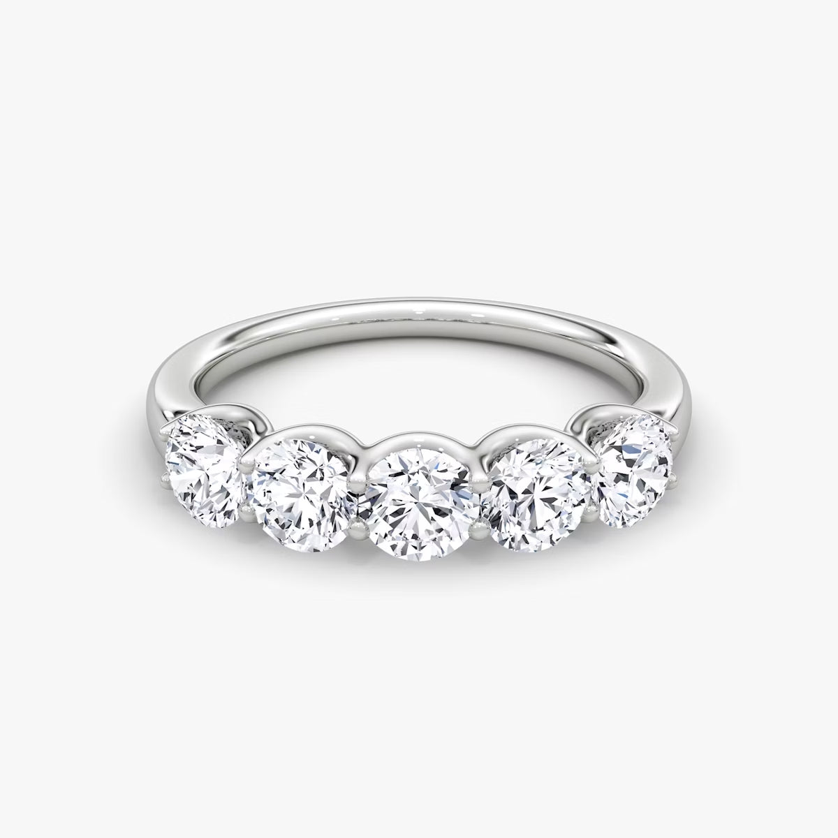 Round Diamond Band, Half Eternity Band