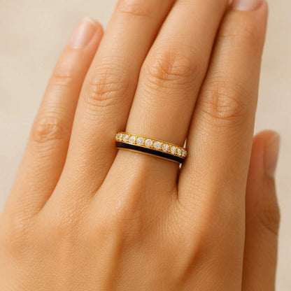 Round Diamond Band Unique Anniversary Ring for Wife Best Birthday GiftS