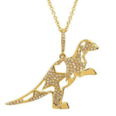 Round Diamond Dinosaur Pendant