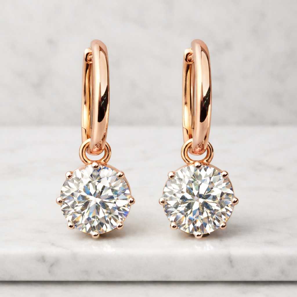 round diamond earrings