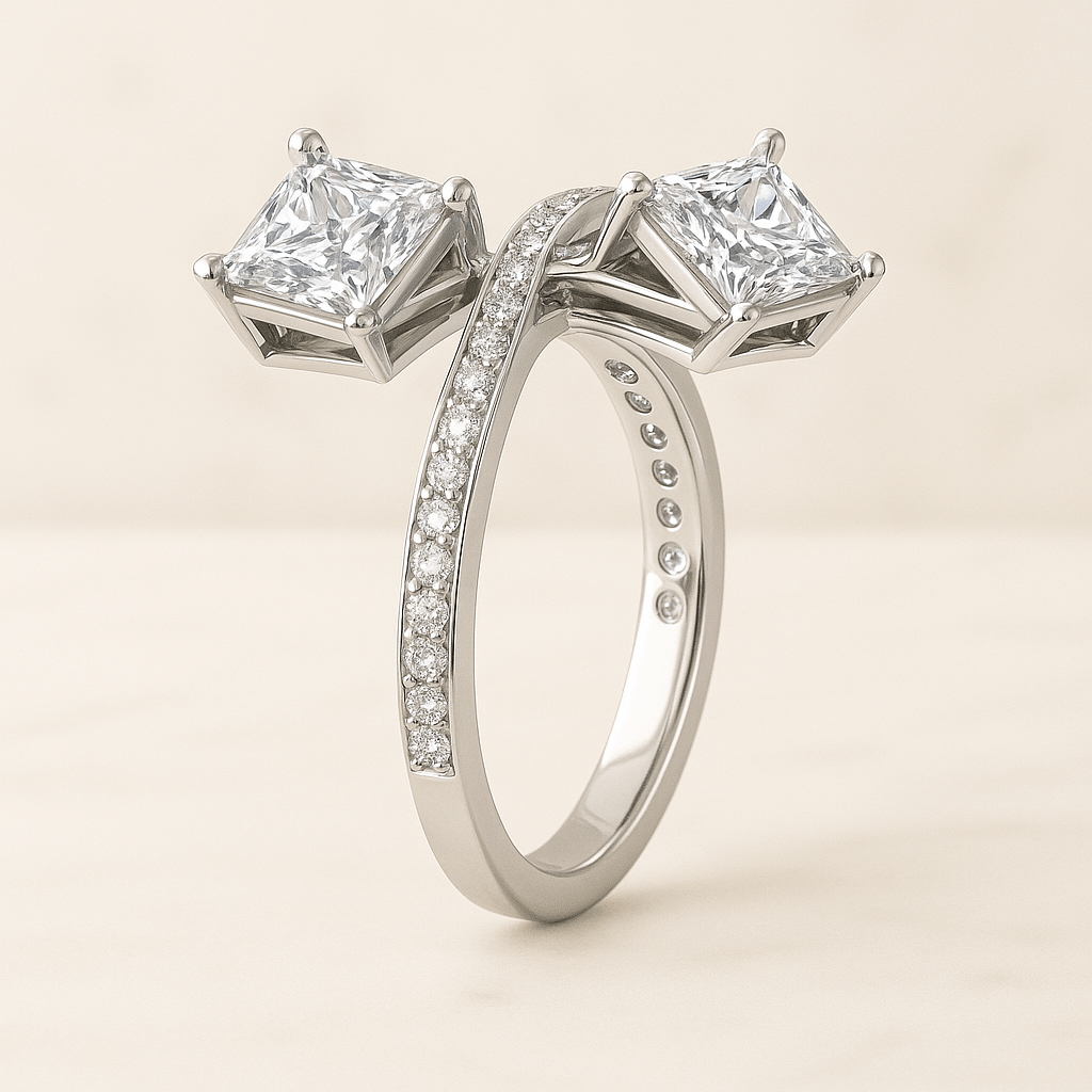 Round Diamond Engagement Ring Genuine Lab Grown Diamond Ring