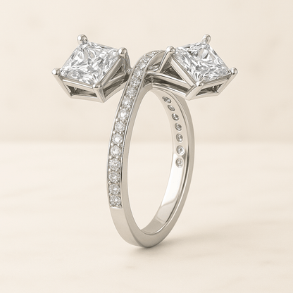 Round Diamond Engagement Ring Genuine Lab Grown Diamond Ring