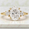 Oval Cut Lab Grown Diamond Three Stone Engagement Ring