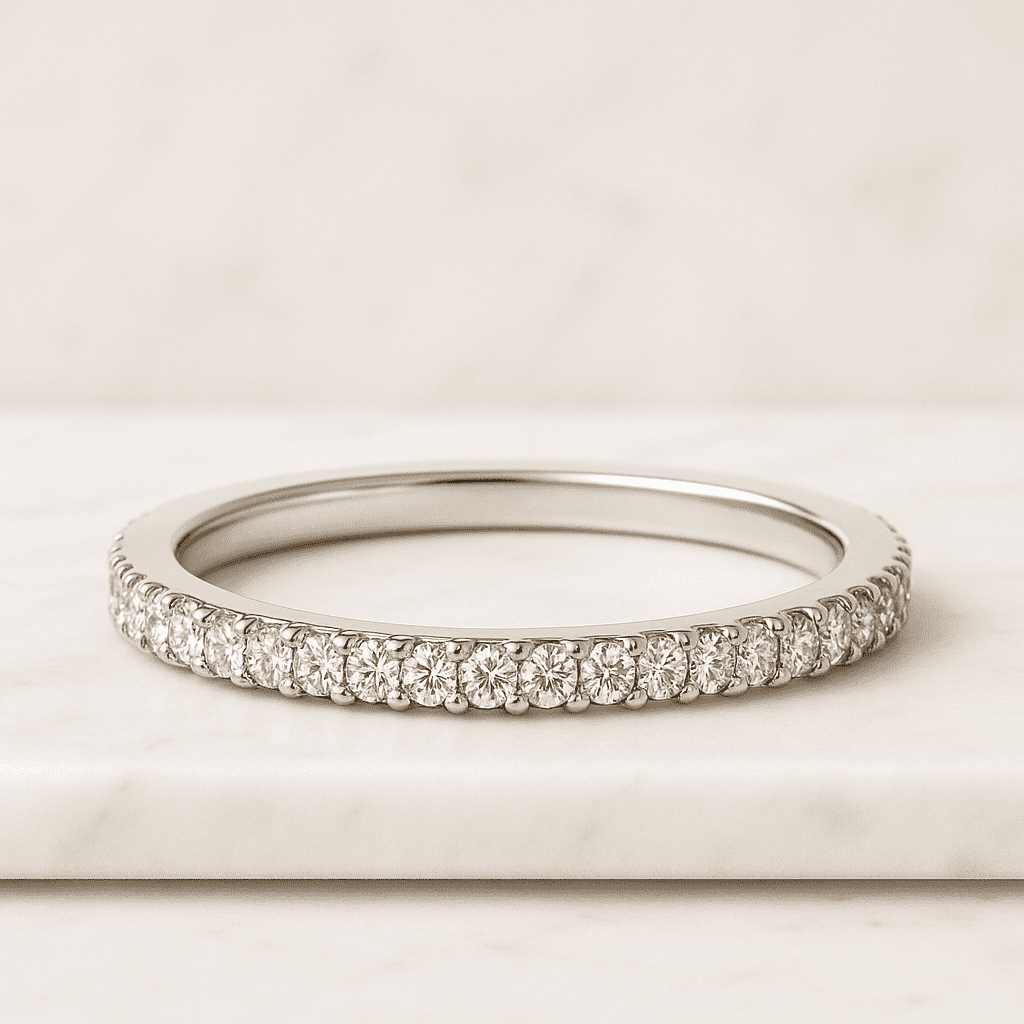 Round Diamond Engagement Ring Pave Band Lab Grown Diamond Ring Diamond Solitaire Ring for-min