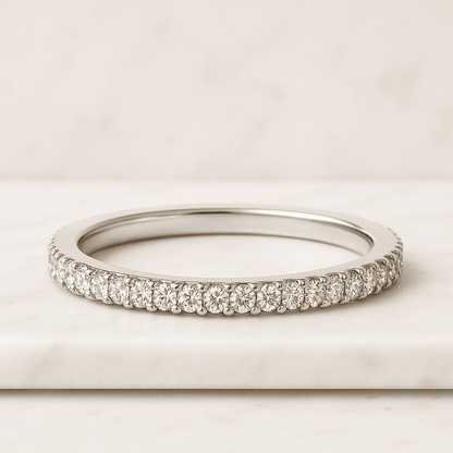 Round Diamond Engagement Ring Pave Band Lab Grown Diamond Ring Diamond Solitaire Ring for-min