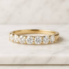 Round Cut Moissanite Diamond Half Eternity Wedding Band