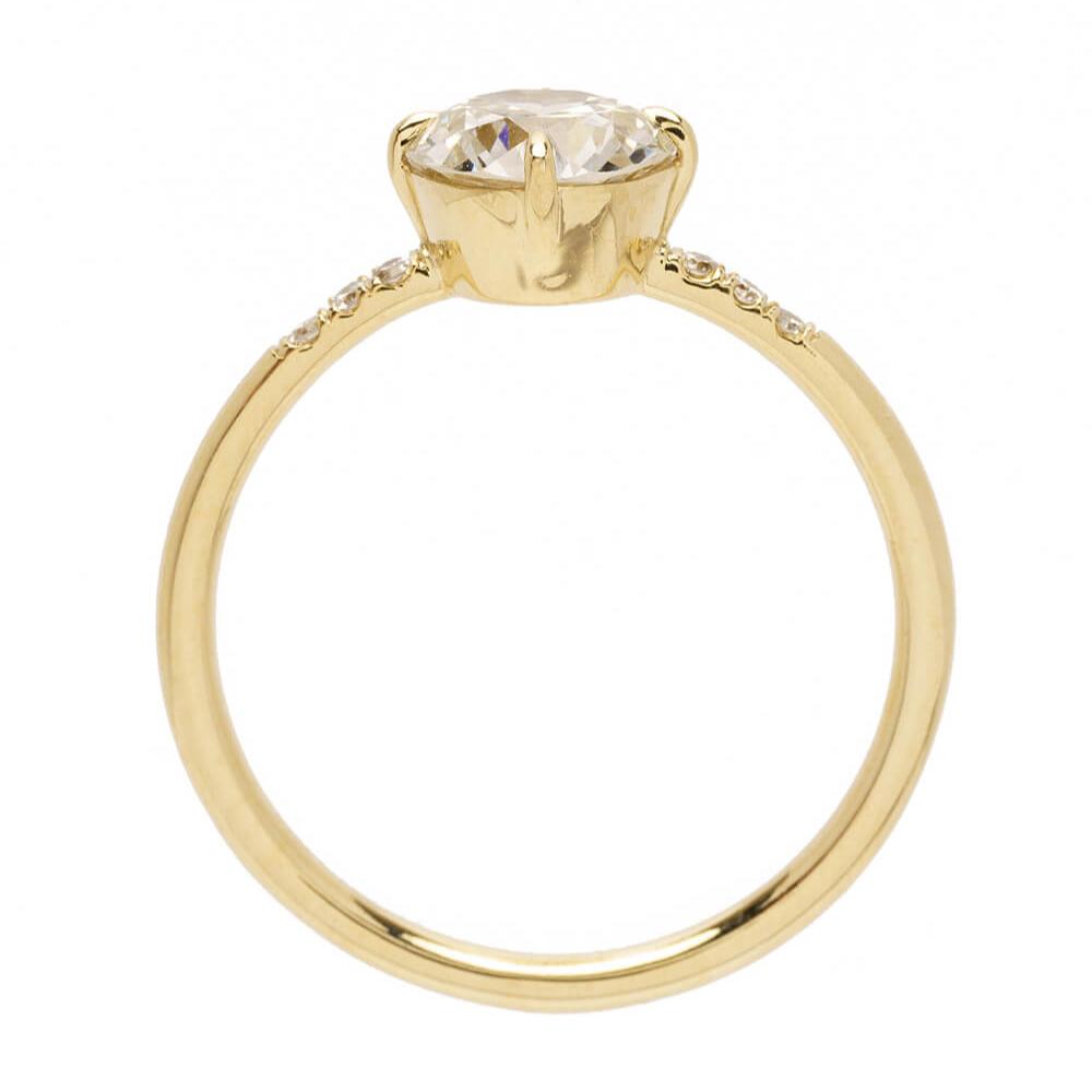 Round Diamond Moissanite Engagement Ring