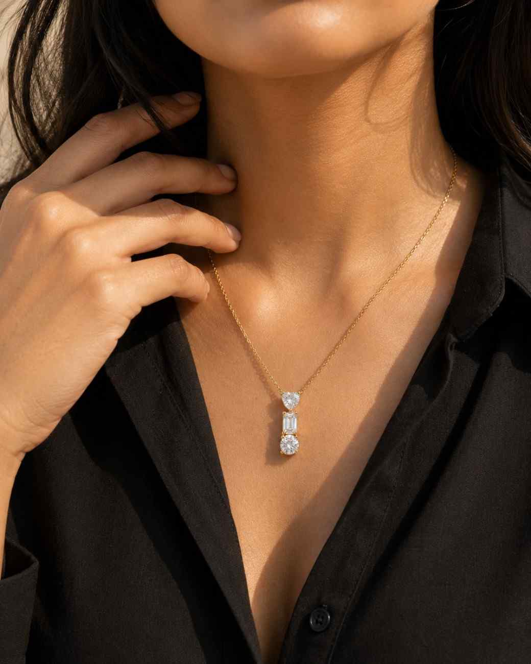 round diamond halo pendant round lab diamond anniversary pendant gift cluster lab grown diamond pendant for birthday simple pendant for wife
