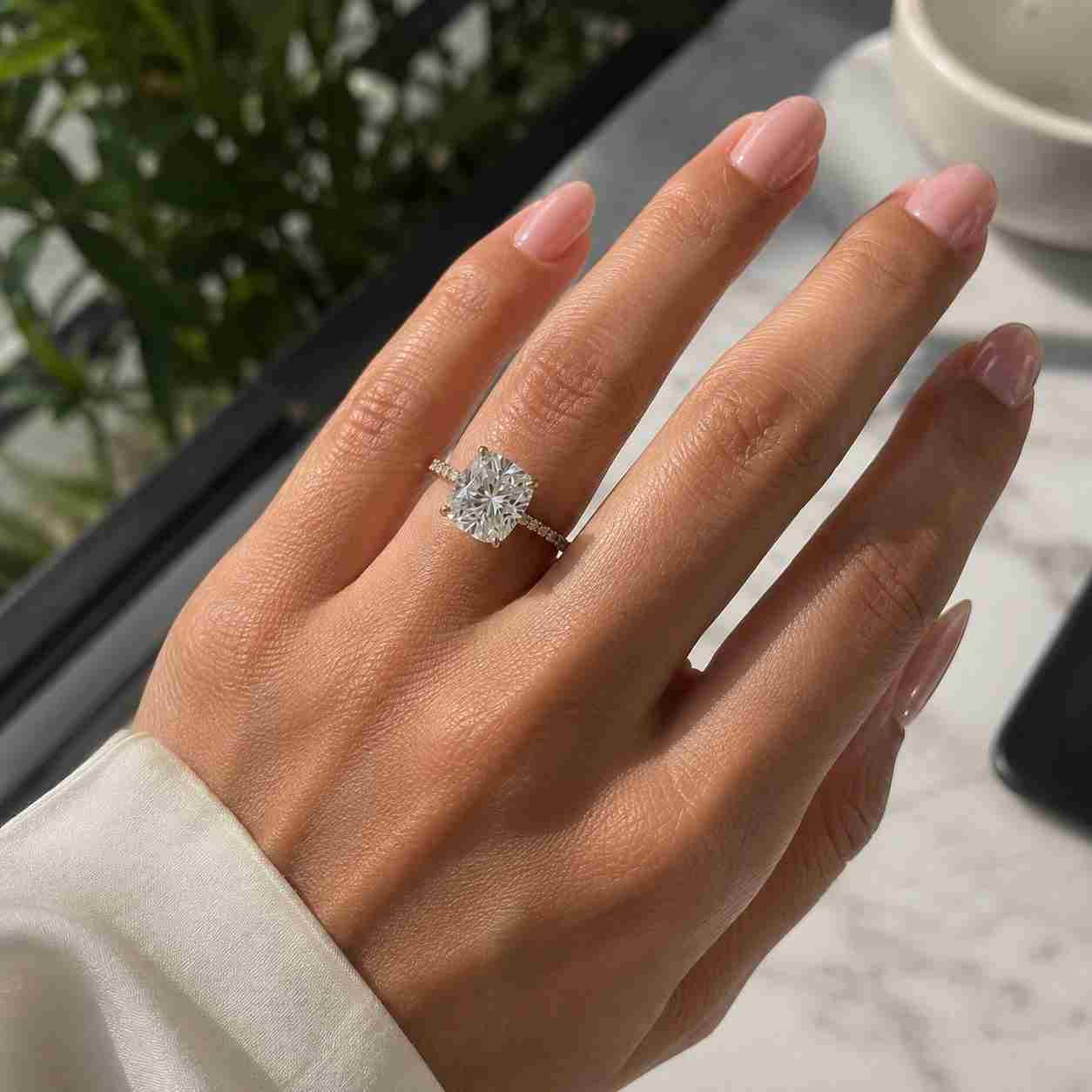 round diamond ring halo engagement ring for her genuine lab grown diamond ring unique halo anniversary ring stunning diamond wedding ring

