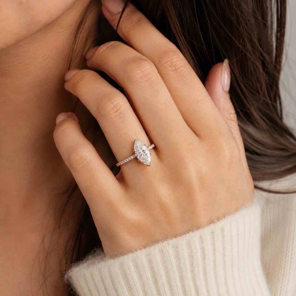round diamond ring solitaire ring anniversary gift wedding ring for her 
