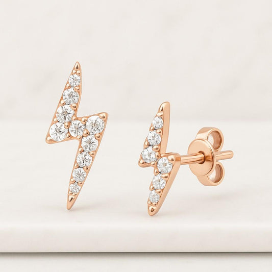 Round Diamond Stud Wedding Earrings Anniversary Gift for Women