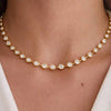 Round Diamond Tennis Necklace Distance Diamond Bridal Necklace