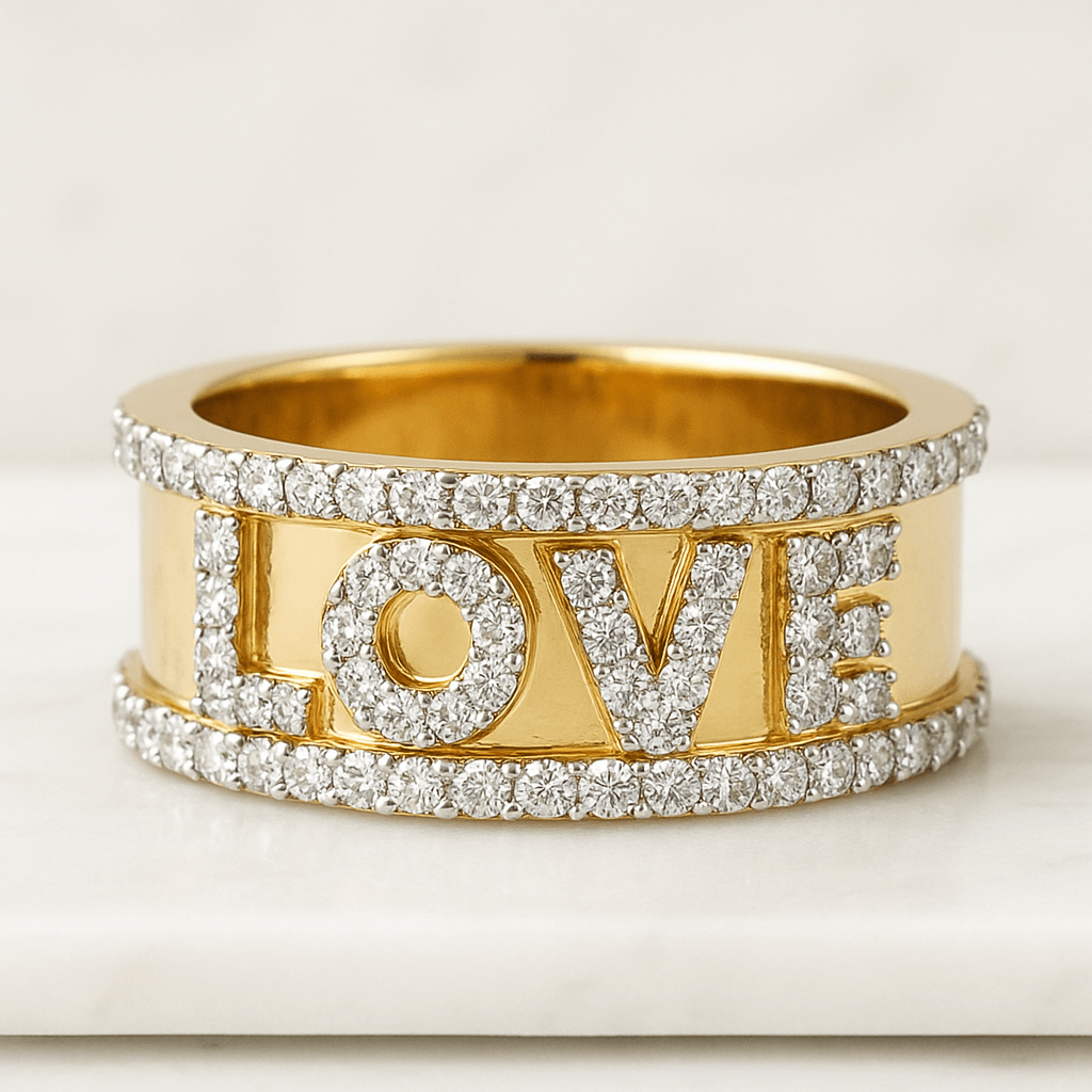 Heart Cut Lab Grown Diamond Ring, Solid Gold Bezel Set Half Eternity Band