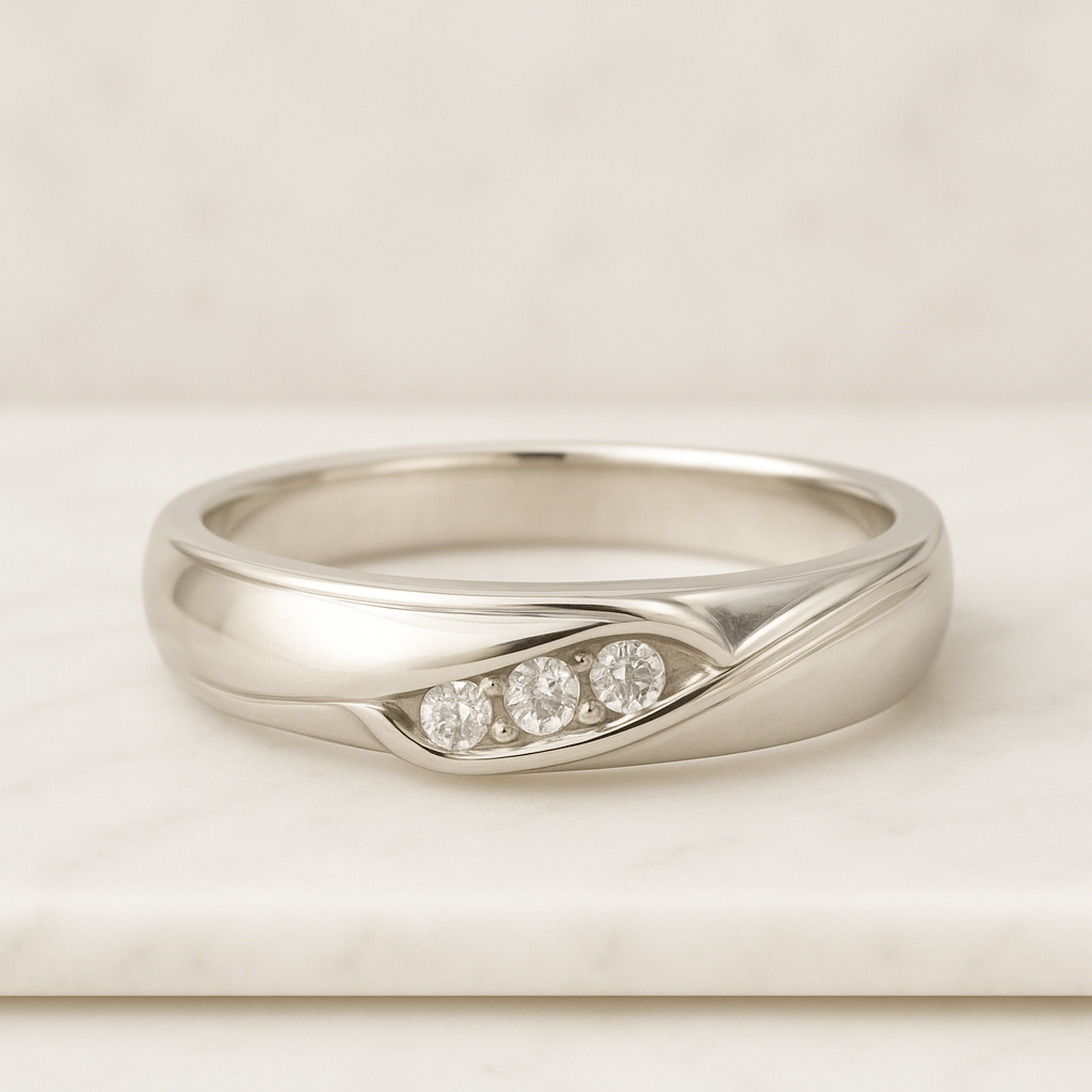 Round Diamond Wedding Band Marquise Diamond Ring