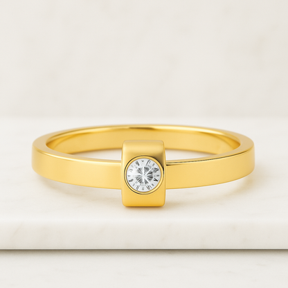 Round Diamond Wedding Band Real Lab Diamond Ring for Anniversary Gifts Pear Stackable Ring