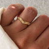 Vintage Curved Lab Grown Diamond Wedding Band in 14K Rose Gold