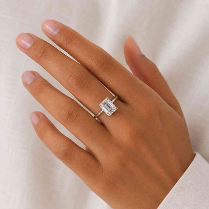 Round Engagement Ring Genuine Lab Grown Diamond Promise Ring Solid White/Yellow/Rose Gold Ring 