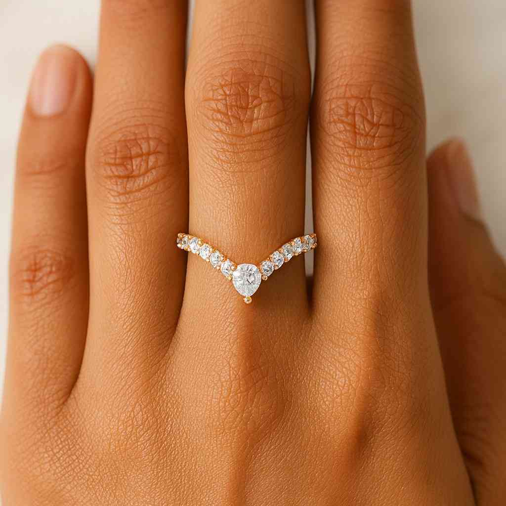 Round Half Eternity Band 14K Solid Yellow Gold Wedding Band