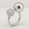 Open Sphere Ball Round Cut Lab Grown Diamond Women's Engagement Band