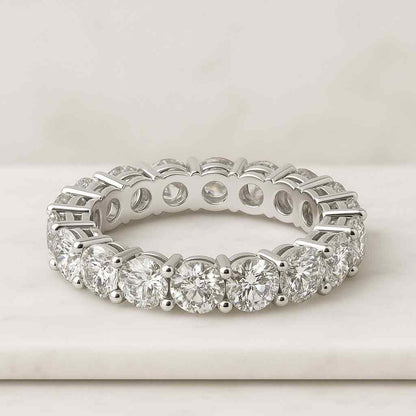 Round Lab Grown Diamond Band 3MM Round Diamond Wedding Band Round Lab Diamond Band